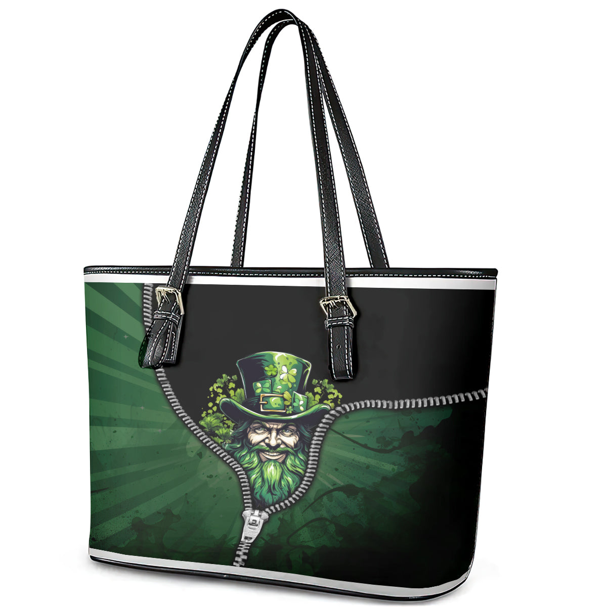 The Irish Man 3D Zip Art Leather Tote Bag TS04