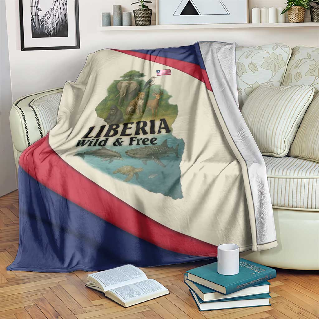 Liberia Wildlife Blanket African Safari and Ocean Marine Life TS04