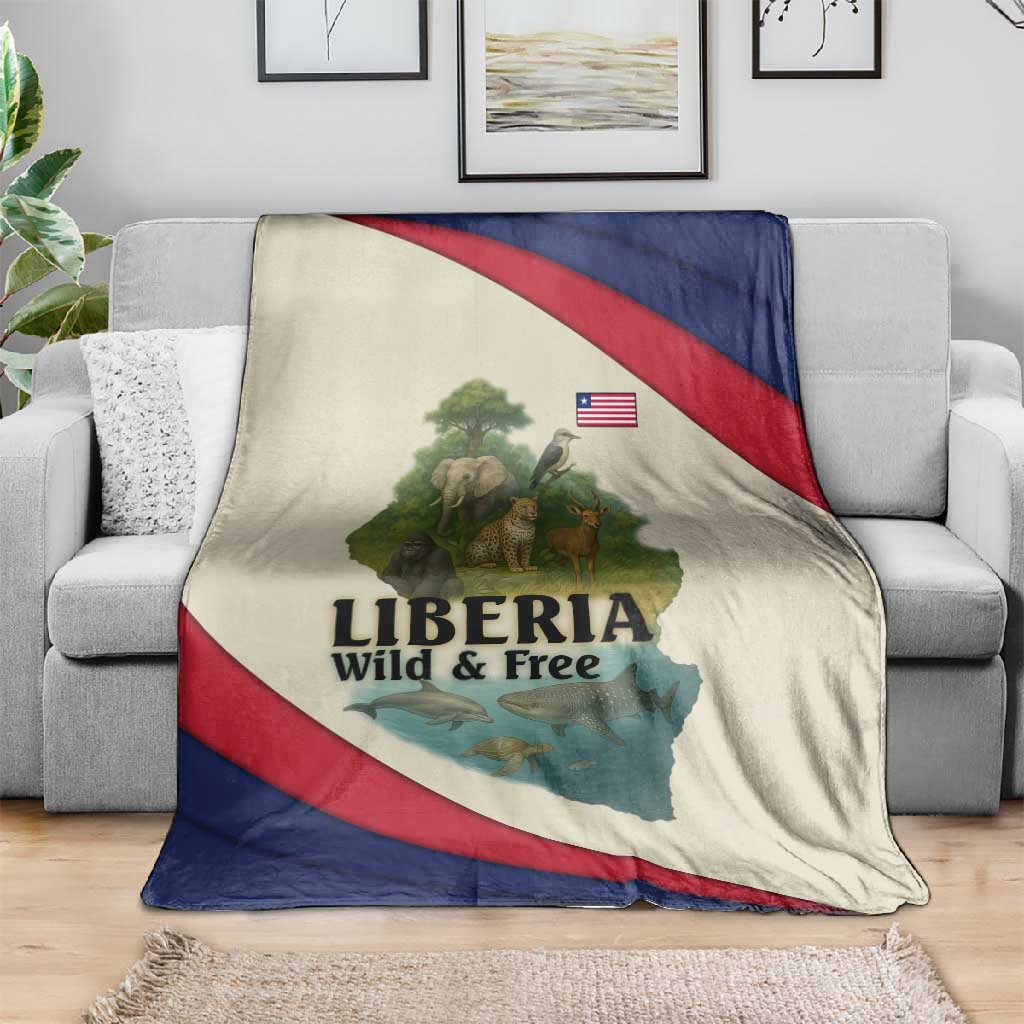 Liberia Wildlife Blanket African Safari and Ocean Marine Life TS04