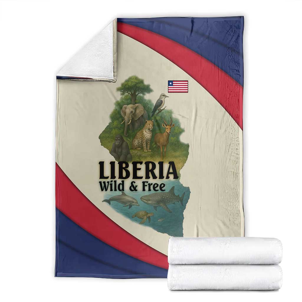 Liberia Wildlife Blanket African Safari and Ocean Marine Life TS04