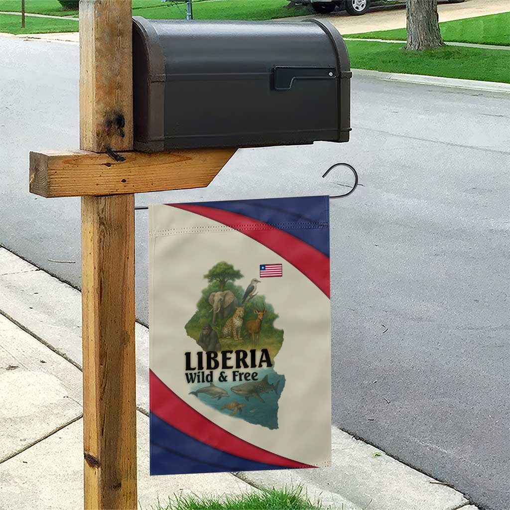 Liberia Wildlife Garden Flag African Safari and Ocean Marine Life TS04