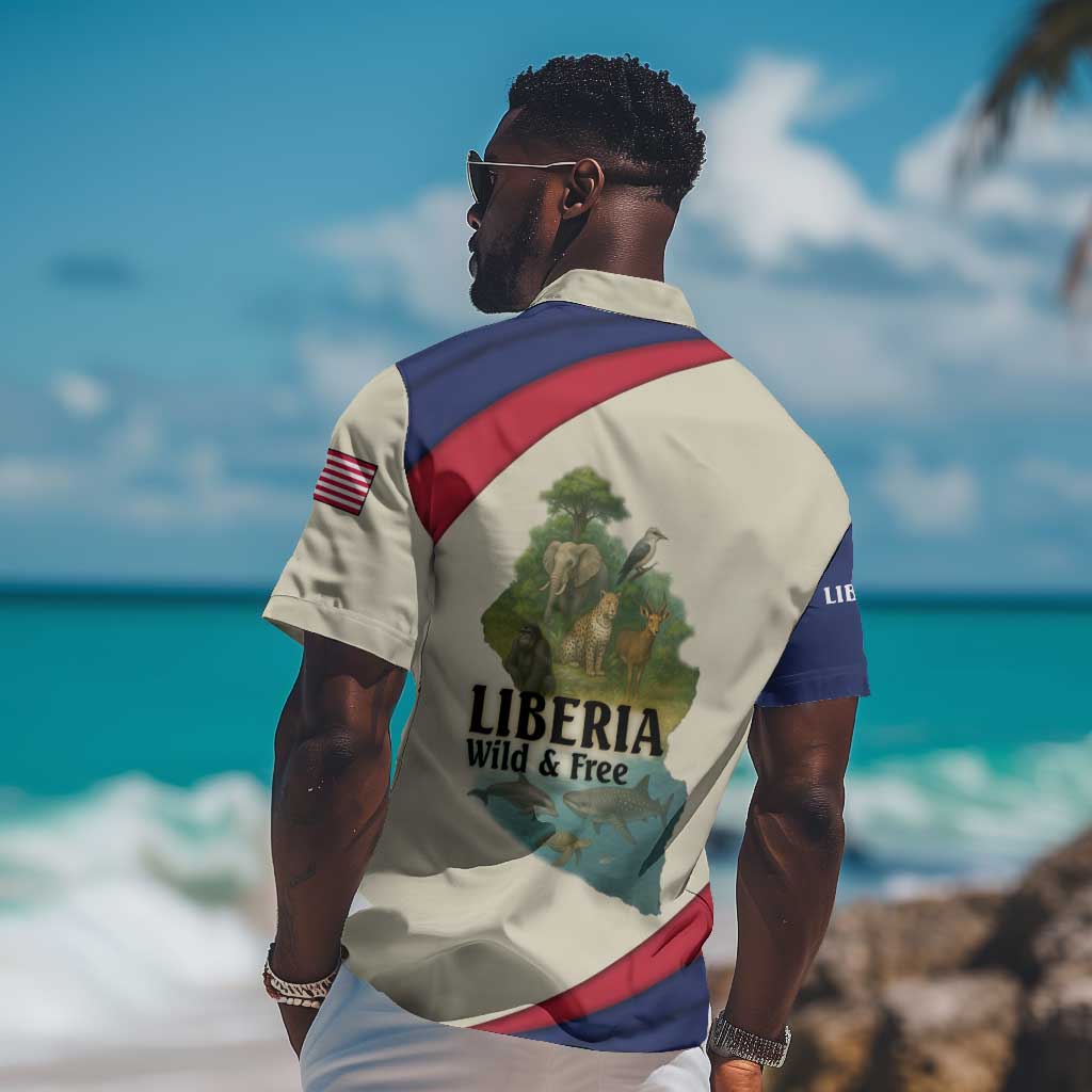 Liberia Wildlife Hawaiian Shirt African Safari and Ocean Marine Life TS04