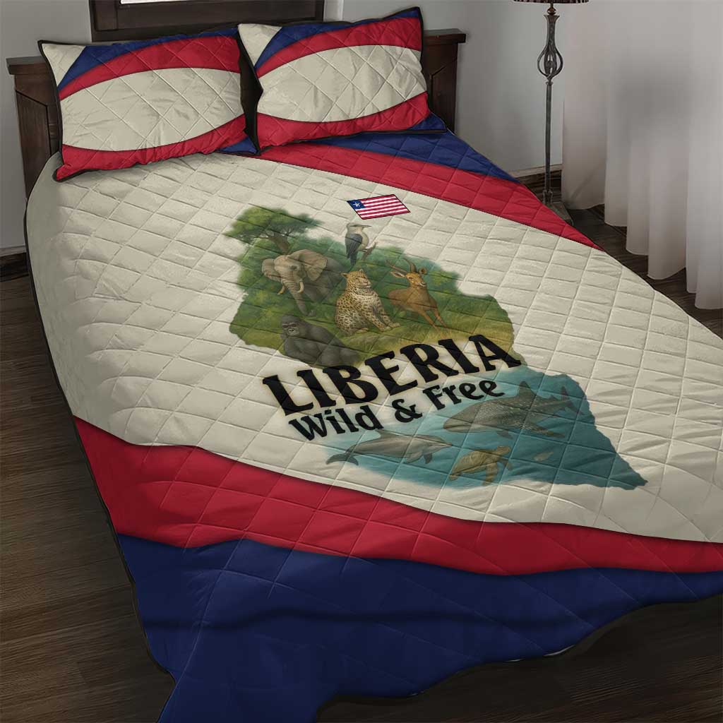 Liberia Wildlife Quilt Bed Set African Safari and Ocean Marine Life TS04