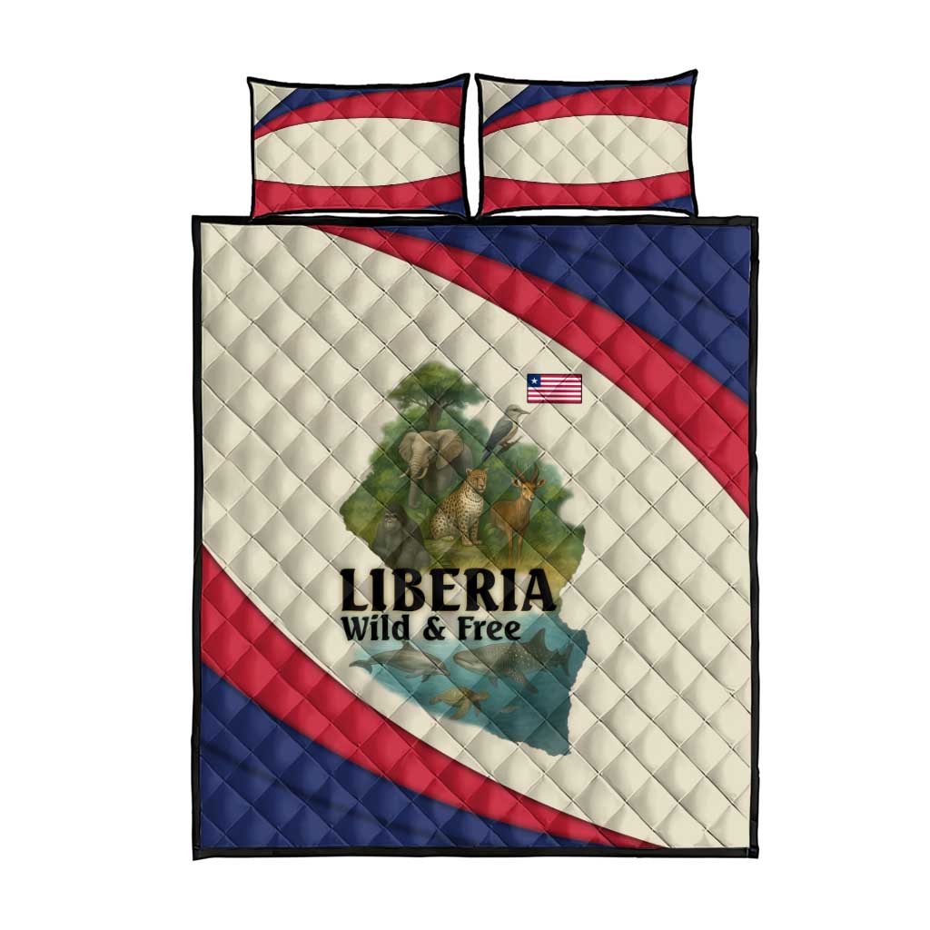 Liberia Wildlife Quilt Bed Set African Safari and Ocean Marine Life TS04