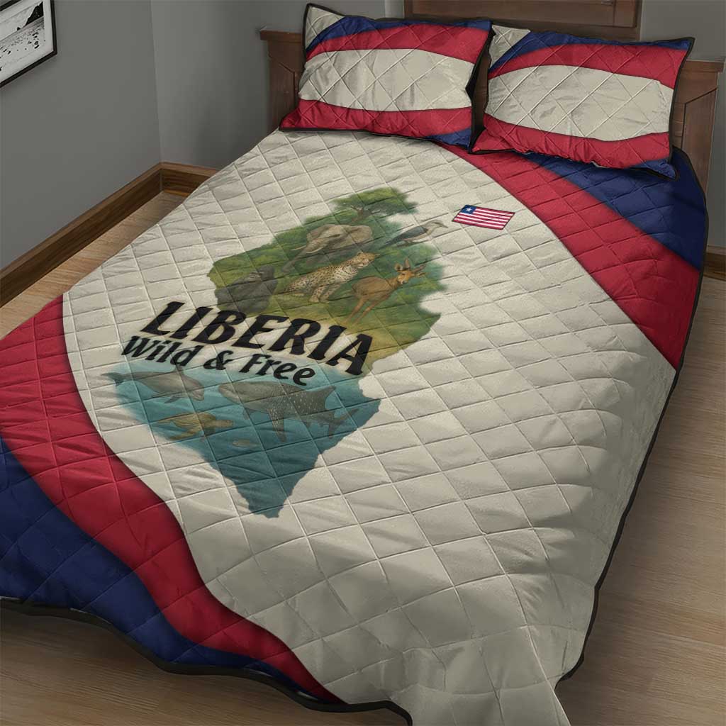 Liberia Wildlife Quilt Bed Set African Safari and Ocean Marine Life TS04