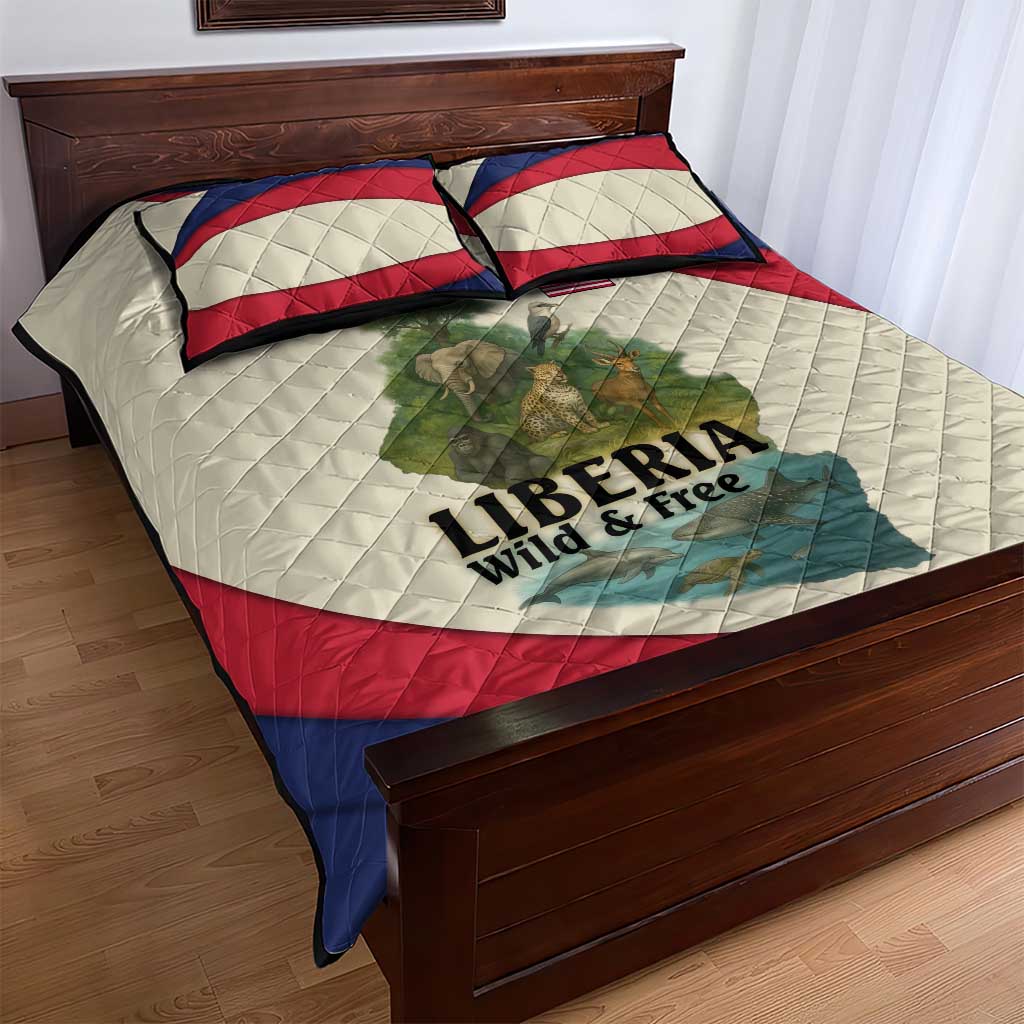 Liberia Wildlife Quilt Bed Set African Safari and Ocean Marine Life TS04