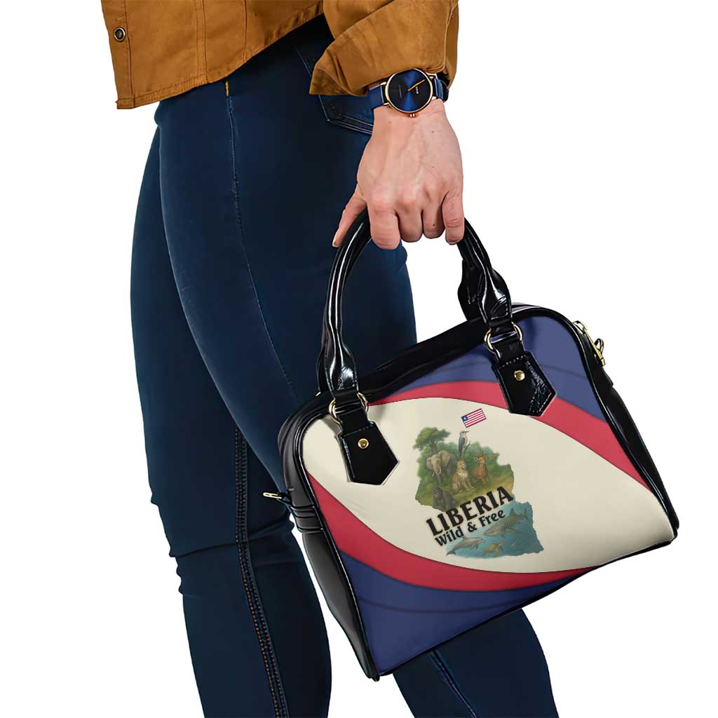 Liberia Wildlife Shoulder Handbag with African Safari and Ocean Marine Life Design TS04