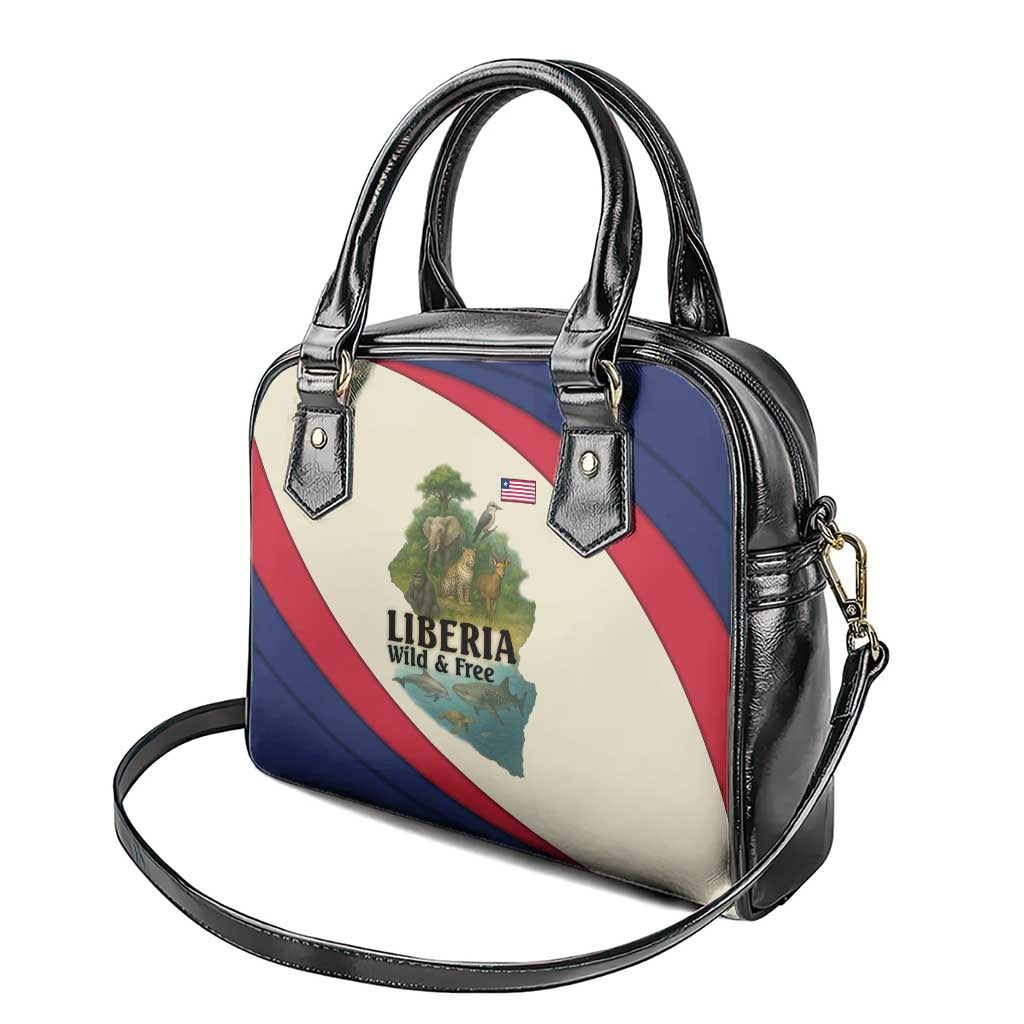 Liberia Wildlife Shoulder Handbag with African Safari and Ocean Marine Life Design TS04