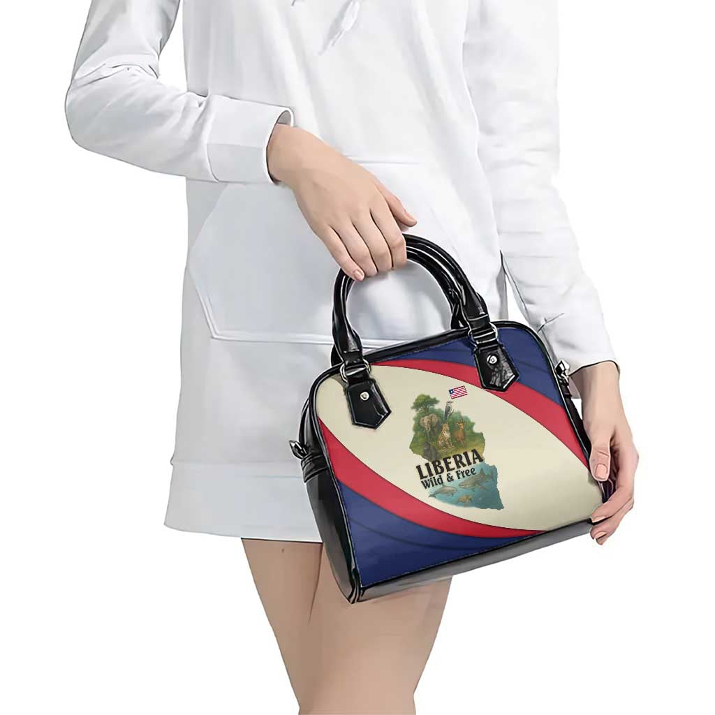 Liberia Wildlife Shoulder Handbag with African Safari and Ocean Marine Life Design TS04