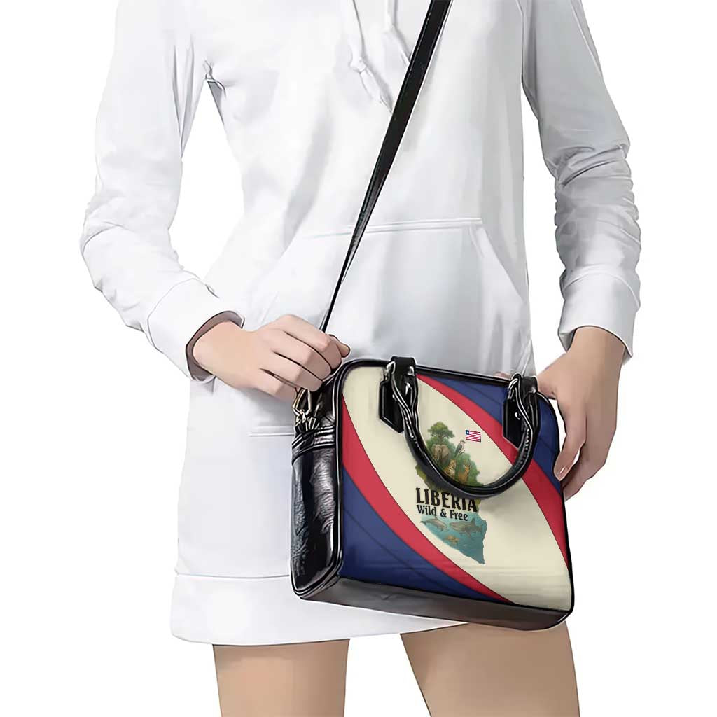 Liberia Wildlife Shoulder Handbag with African Safari and Ocean Marine Life Design TS04