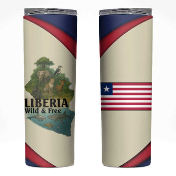 Liberia Wildlife Skinny Tumbler African Safari and Ocean Marine Life TS04