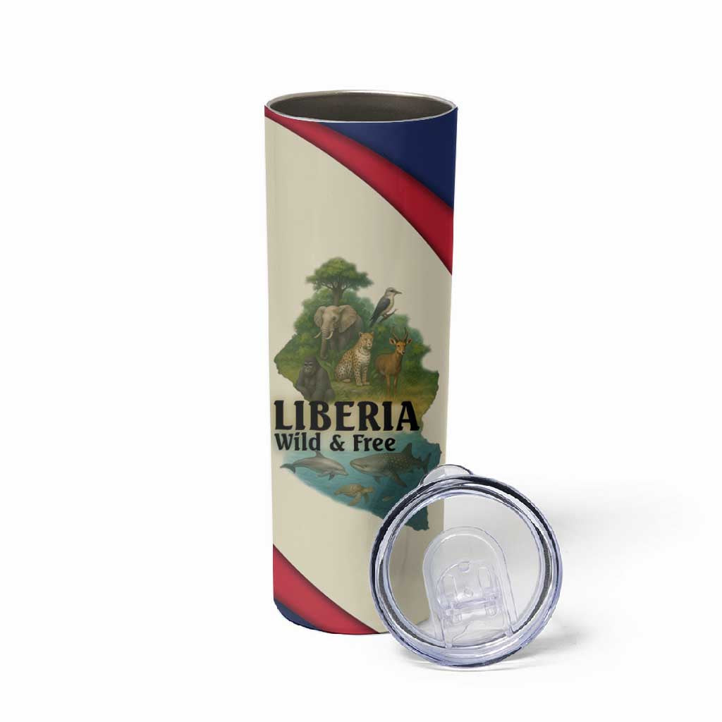 Liberia Wildlife Skinny Tumbler African Safari and Ocean Marine Life TS04