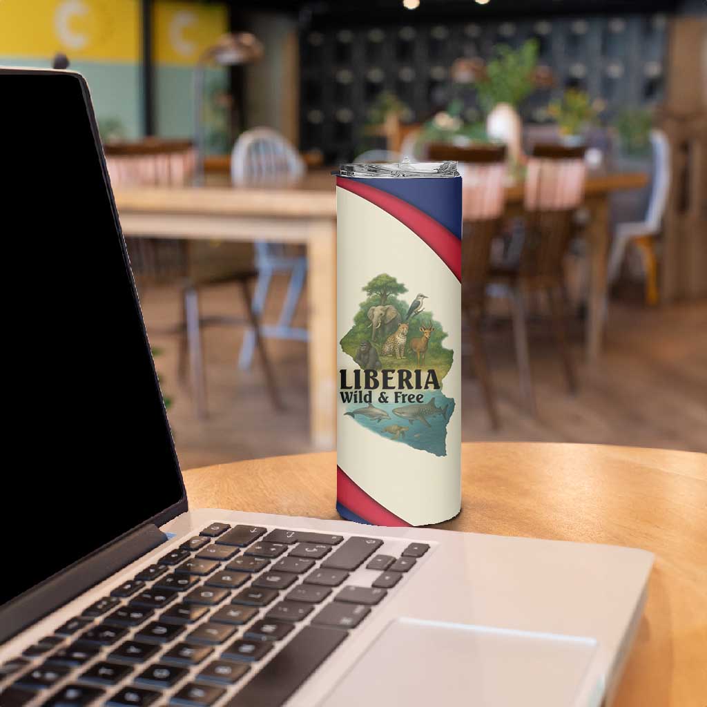 Liberia Wildlife Skinny Tumbler African Safari and Ocean Marine Life TS04