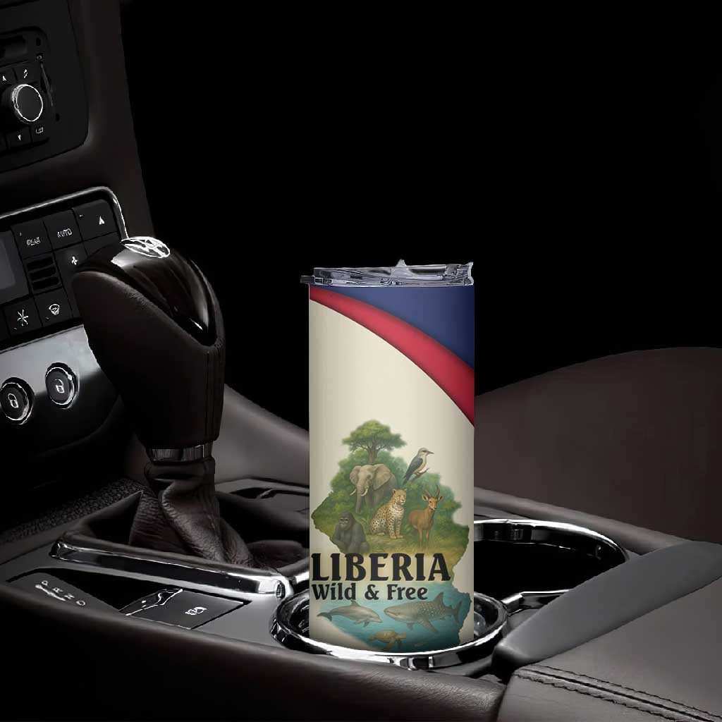 Liberia Wildlife Skinny Tumbler African Safari and Ocean Marine Life TS04