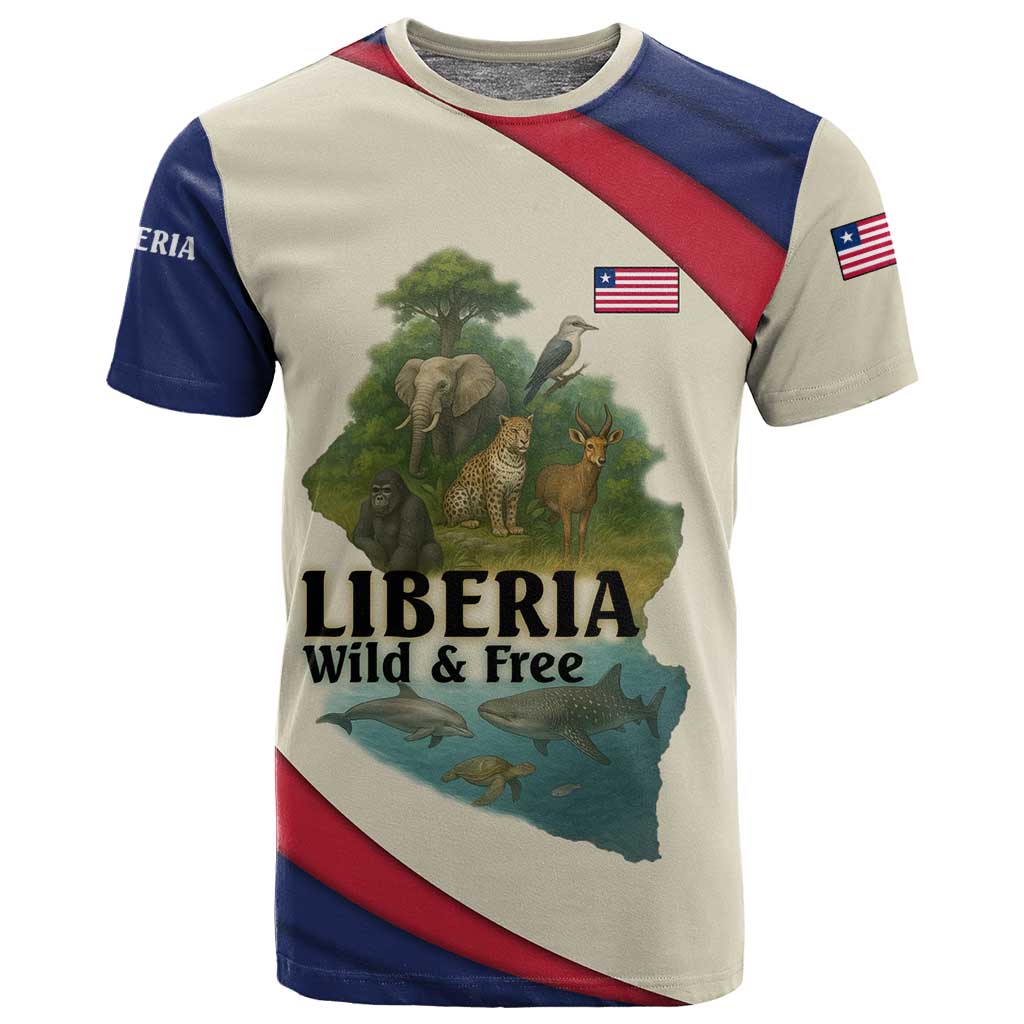 Liberia Wildlife T shirt African Safari and Ocean Marine Life TS04