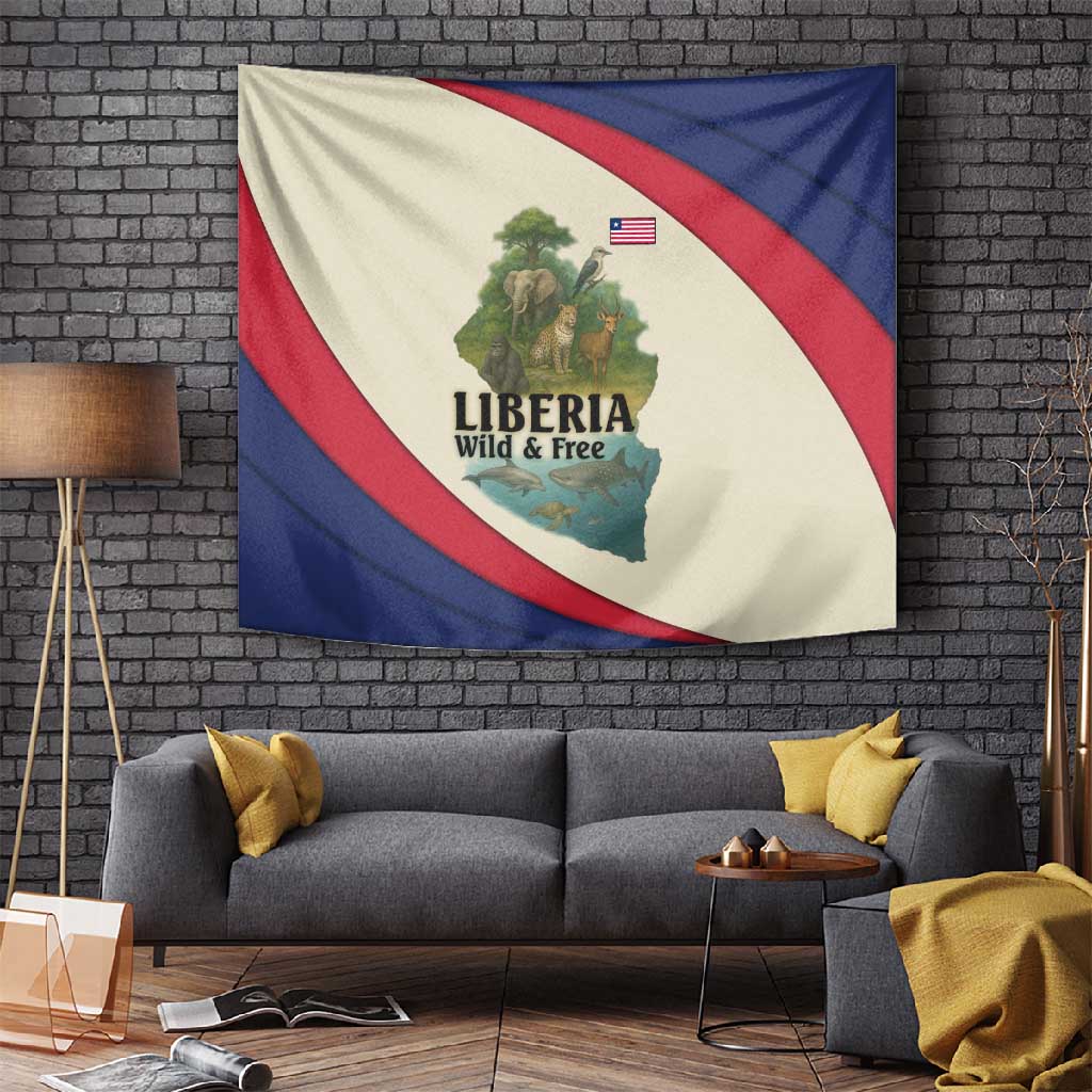 Liberia Wildlife Tapestry African Safari and Ocean Marine Life TS04