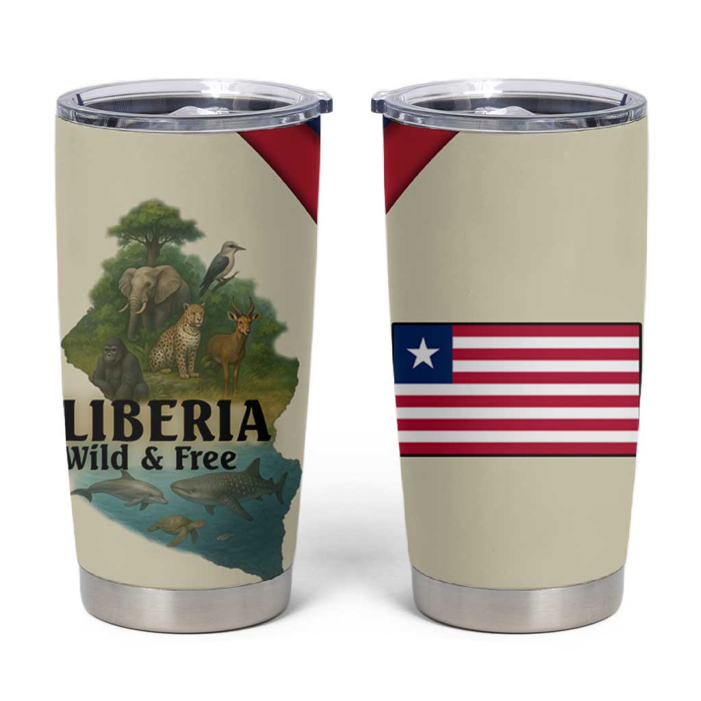 Liberia Wildlife Tumbler Cup African Safari and Ocean Marine Life TS04