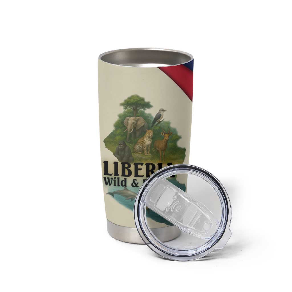 Liberia Wildlife Tumbler Cup African Safari and Ocean Marine Life TS04