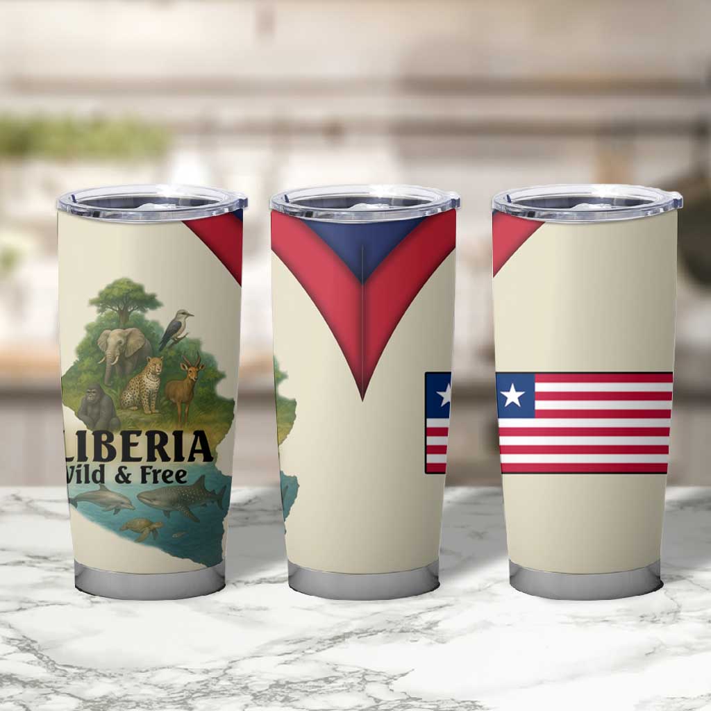 Liberia Wildlife Tumbler Cup African Safari and Ocean Marine Life TS04