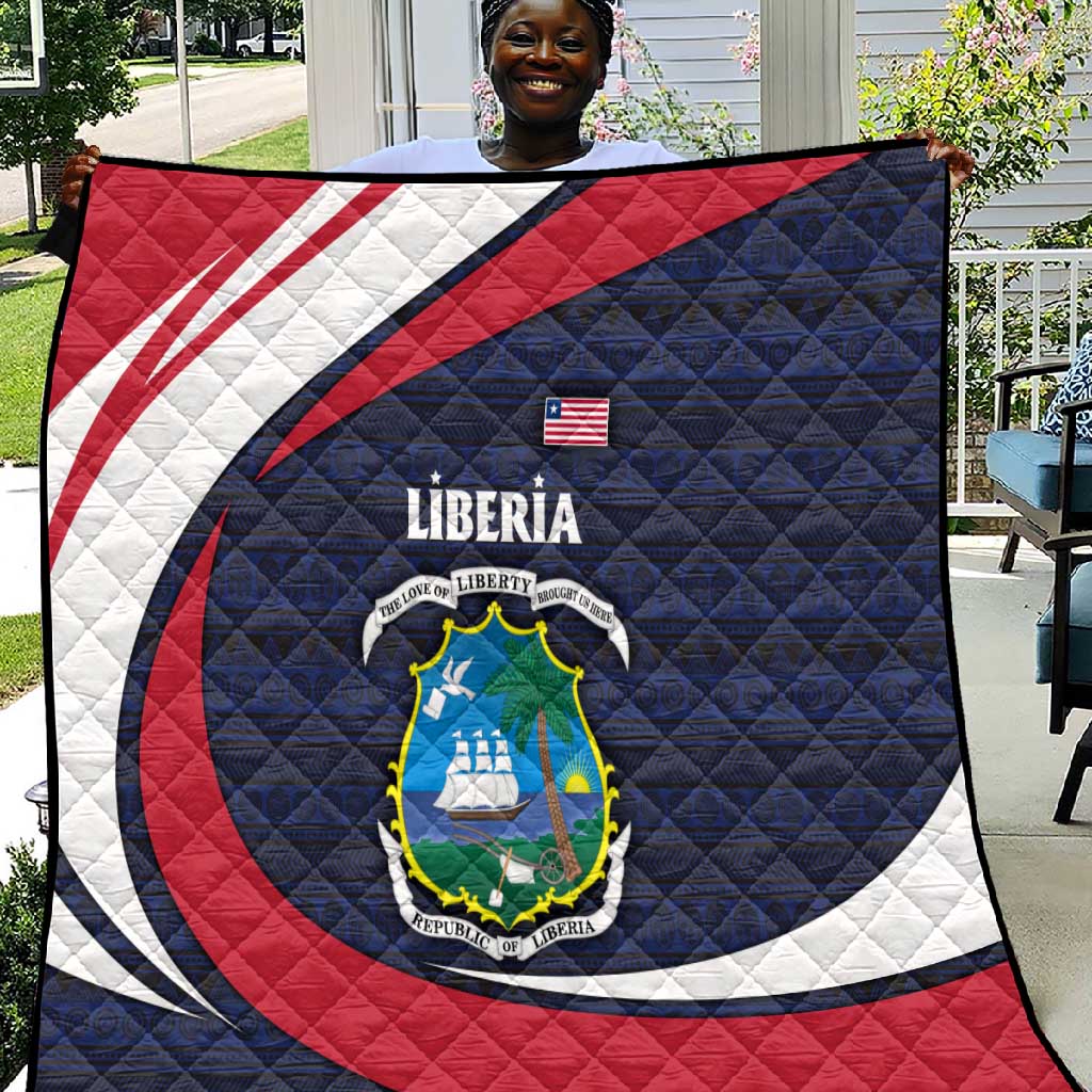 Liberia National Emblem Quilt Tribal Pattern and Heritage Colors TS04