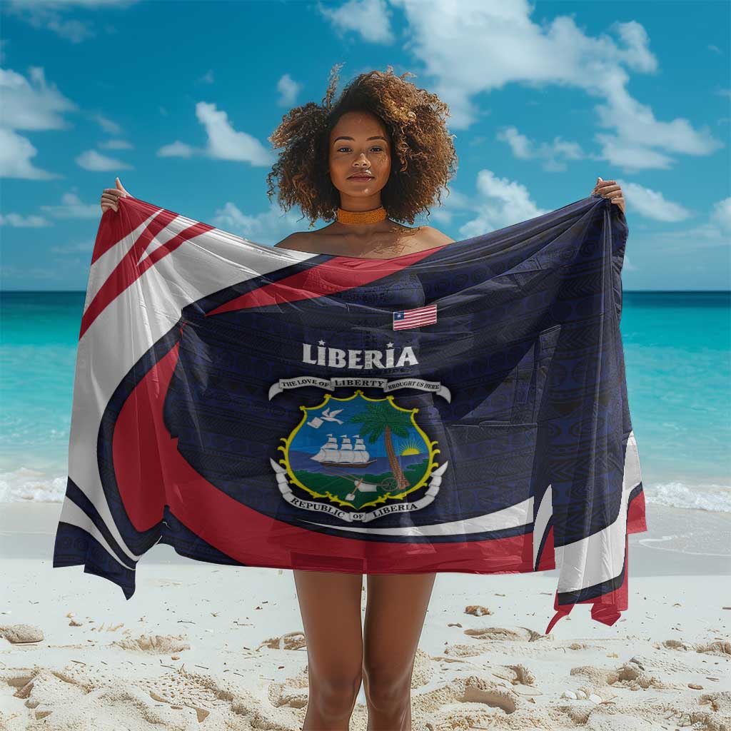 Liberia National Emblem Sarong Tribal Pattern and Heritage Colors TS04