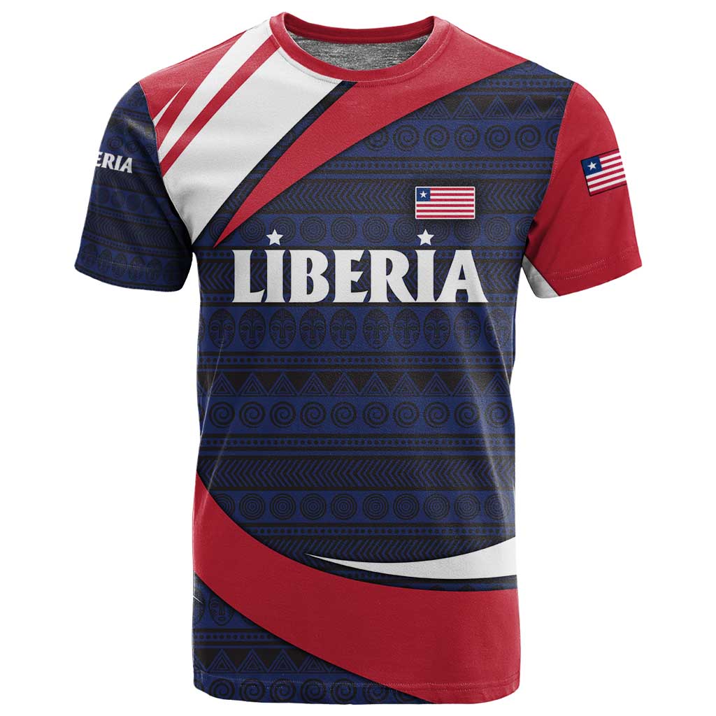 Liberia National Emblem T shirt Tribal Pattern and Heritage Colors TS04