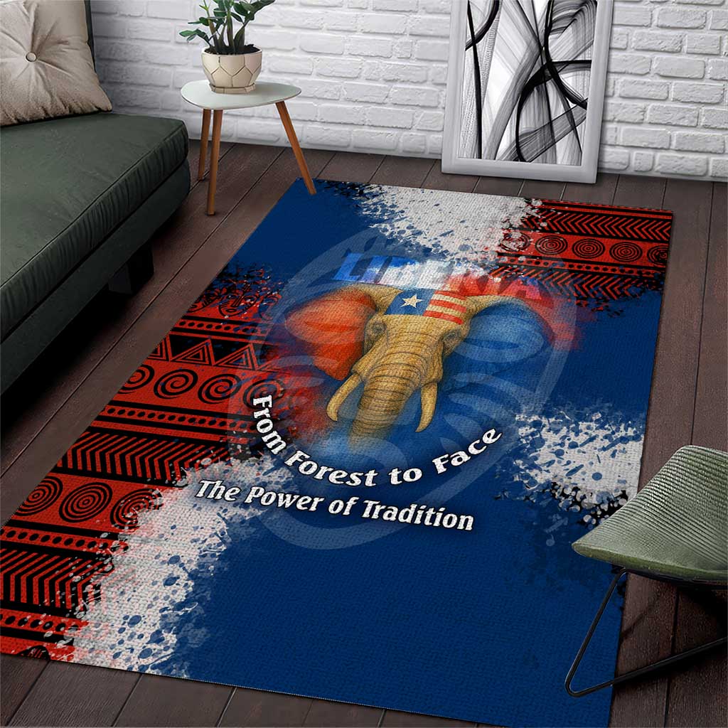 Liberia Elephant Power of Tradition Area Rug Tribal Red Blue Splash TS04