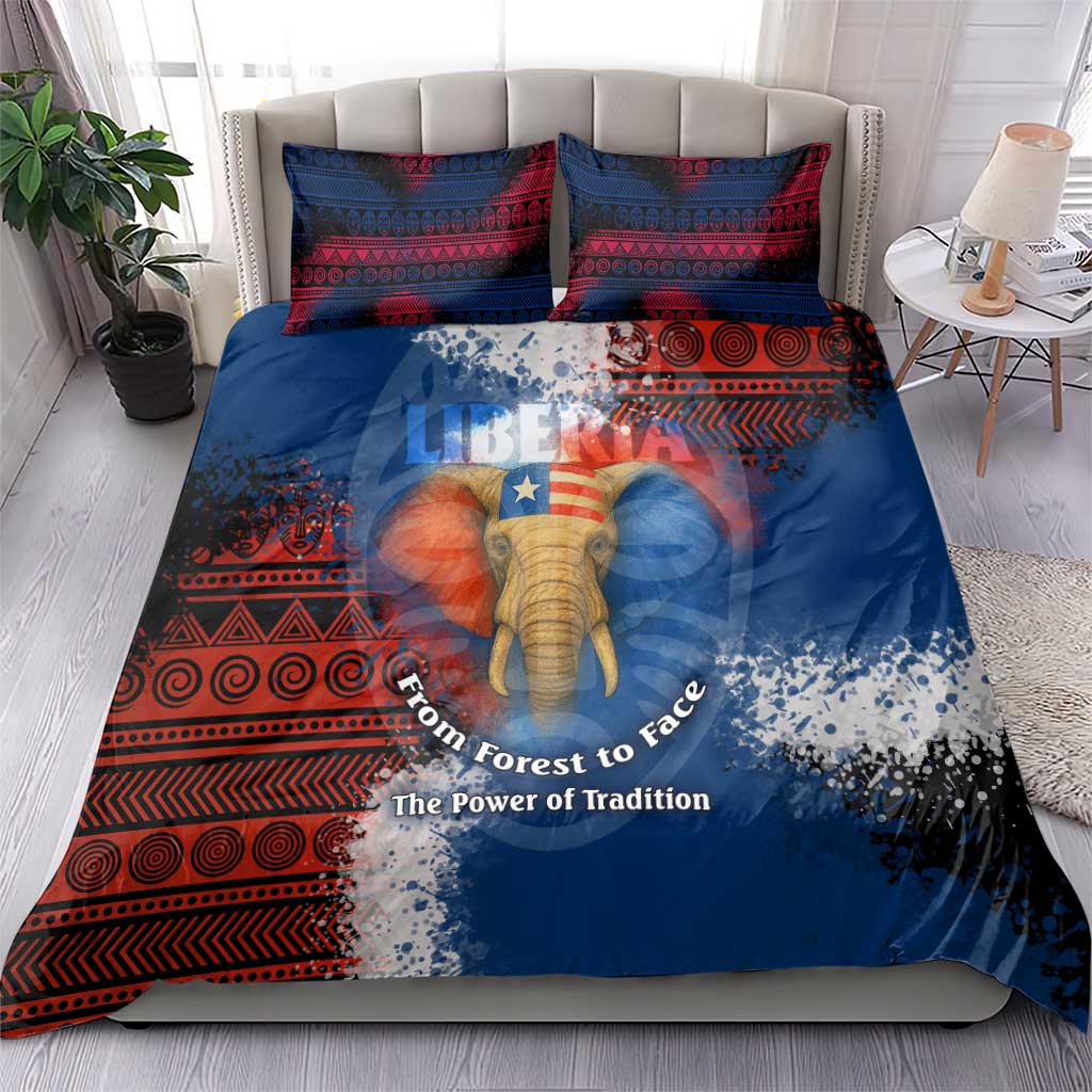 Liberia Elephant Power of Tradition Bedding Set Tribal Red Blue Splash TS04