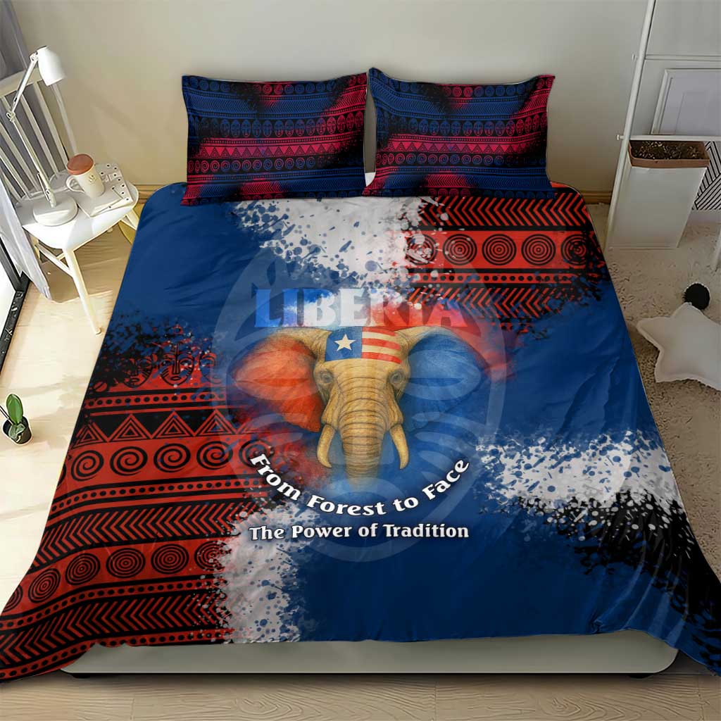 Liberia Elephant Power of Tradition Bedding Set Tribal Red Blue Splash TS04