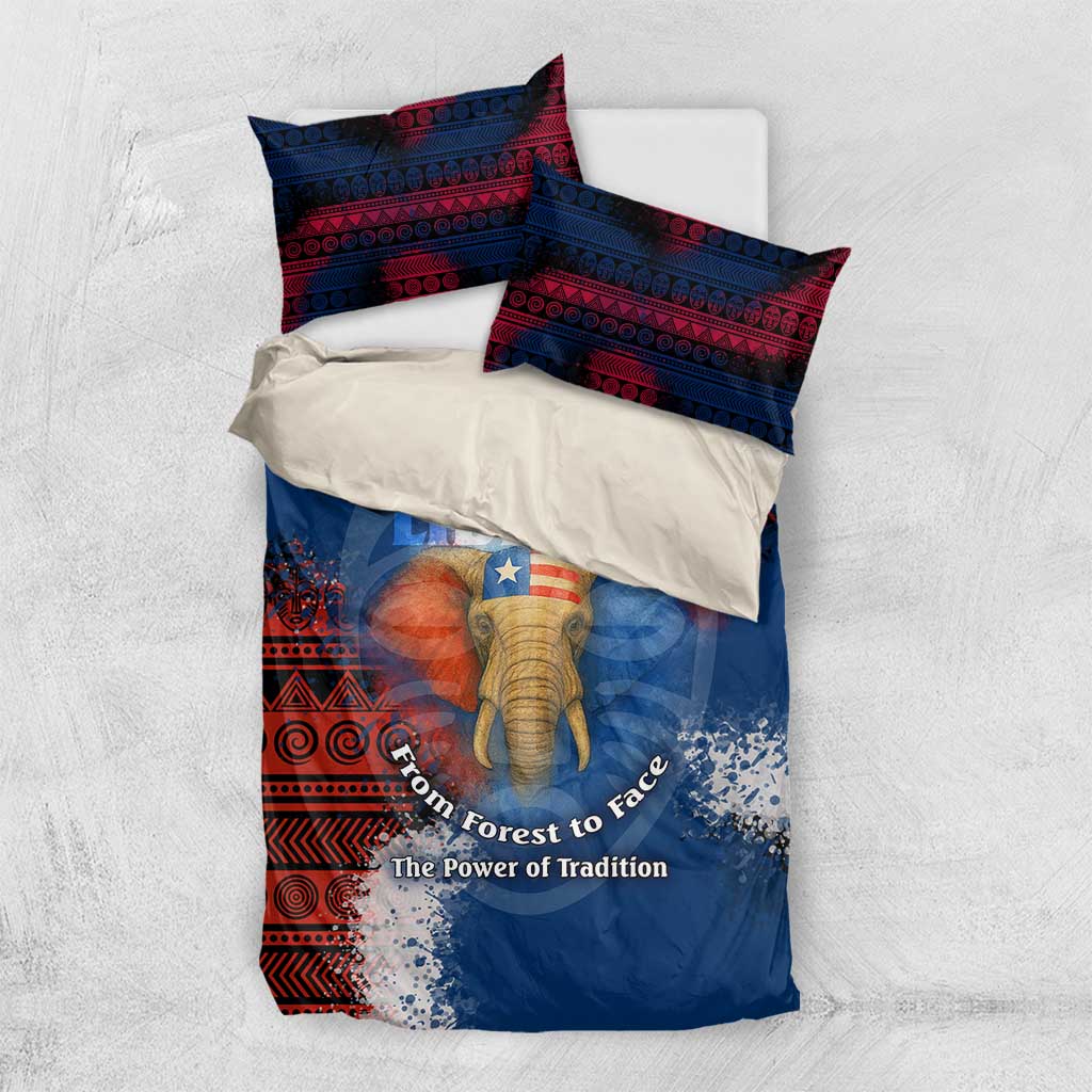 Liberia Elephant Power of Tradition Bedding Set Tribal Red Blue Splash TS04