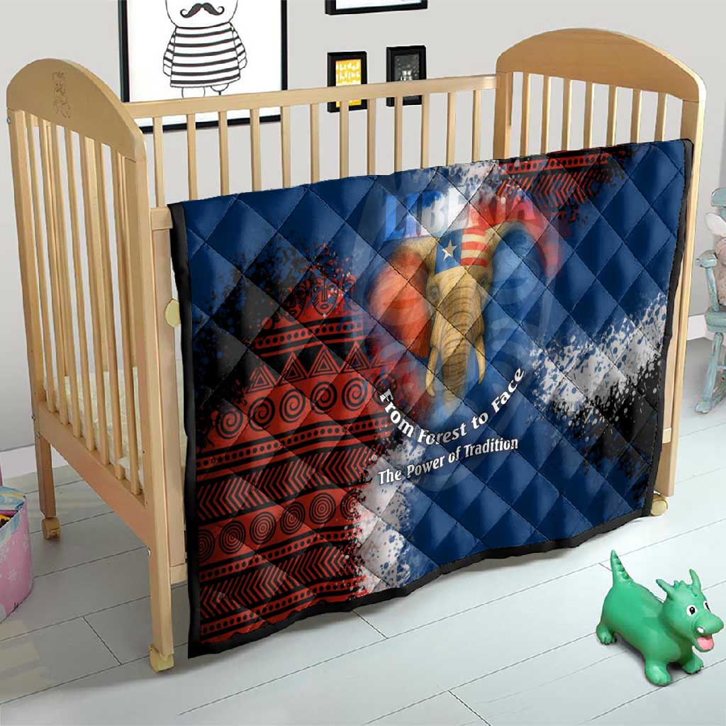 Liberia Elephant Power of Tradition Quilt Tribal Red Blue Splash TS04