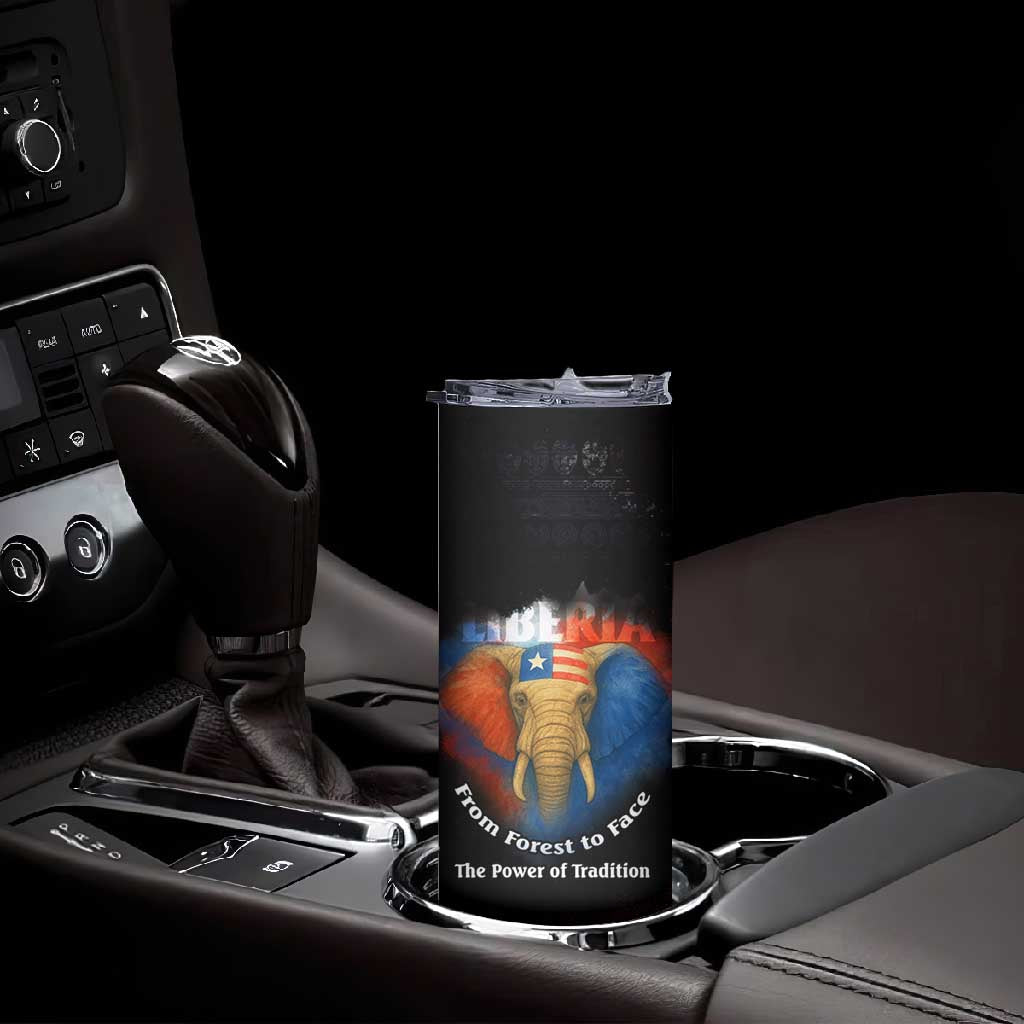 Liberia Elephant Power of Tradition Skinny Tumbler Tribal Red Blue Splash TS04
