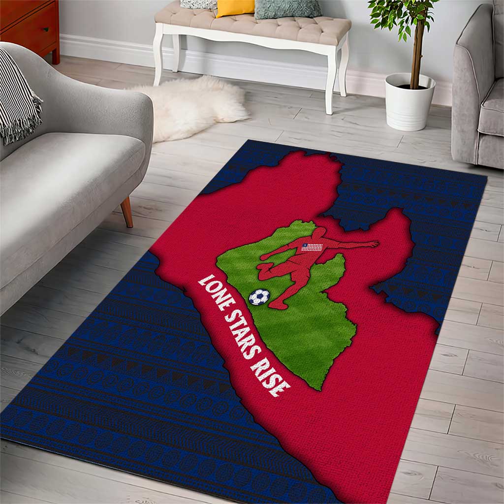Liberia Lone Stars Rise Football Area Rug Map Graphic and National Flag TS04