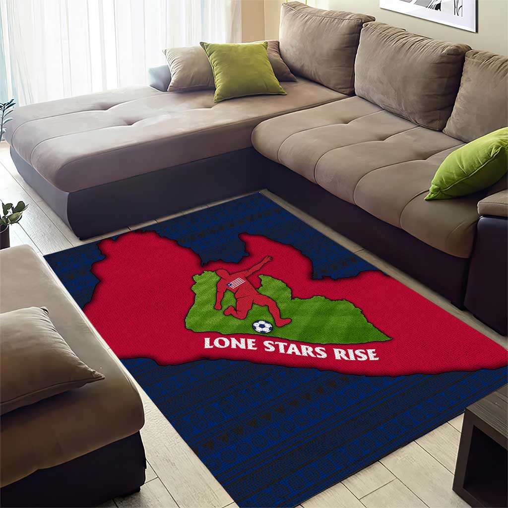 Liberia Lone Stars Rise Football Area Rug Map Graphic and National Flag TS04