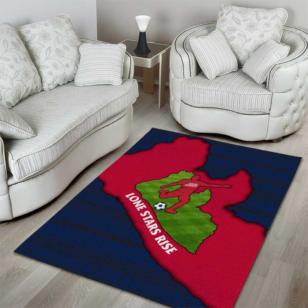 Liberia Lone Stars Rise Football Area Rug Map Graphic and National Flag TS04
