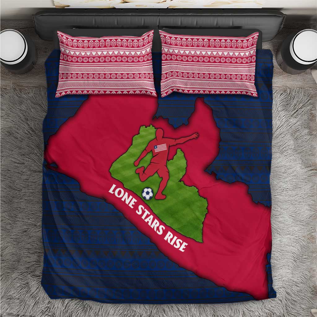 Liberia Lone Stars Rise Football Bedding Set Map Graphic and National Flag TS04