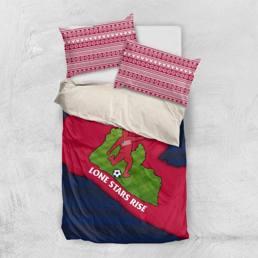 Liberia Lone Stars Rise Football Bedding Set Map Graphic and National Flag TS04