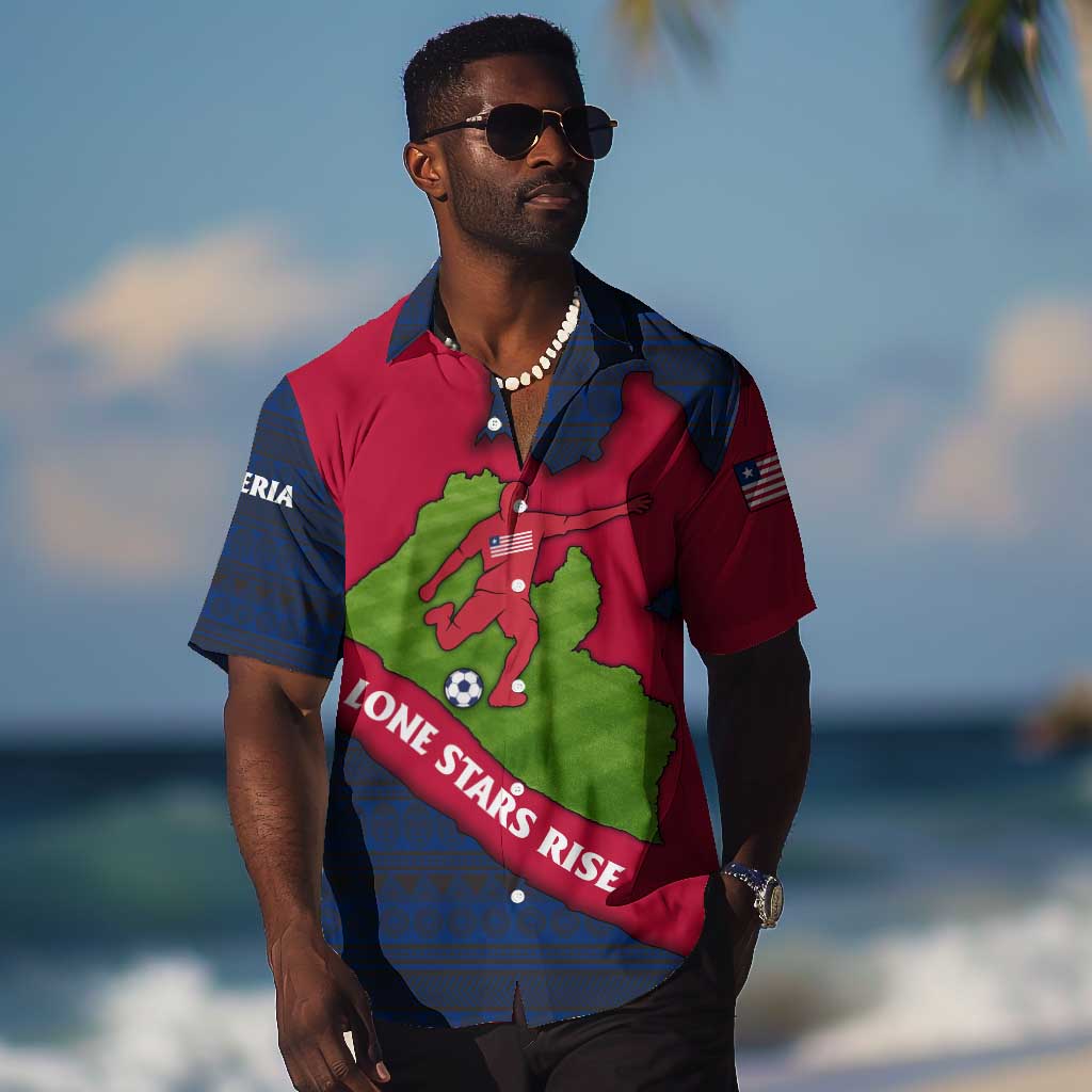 Liberia Lone Stars Rise Football Hawaiian Shirt Map Graphic and National Flag TS04