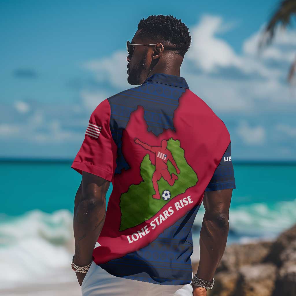 Liberia Lone Stars Rise Football Hawaiian Shirt Map Graphic and National Flag TS04