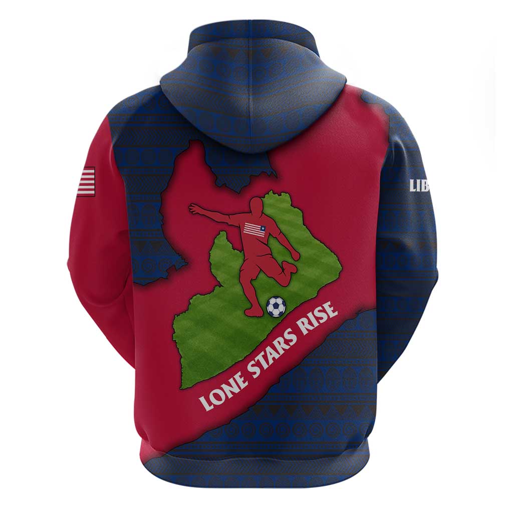 Liberia Lone Stars Rise Football Hoodie with Map Graphic and National Flag Design TS04