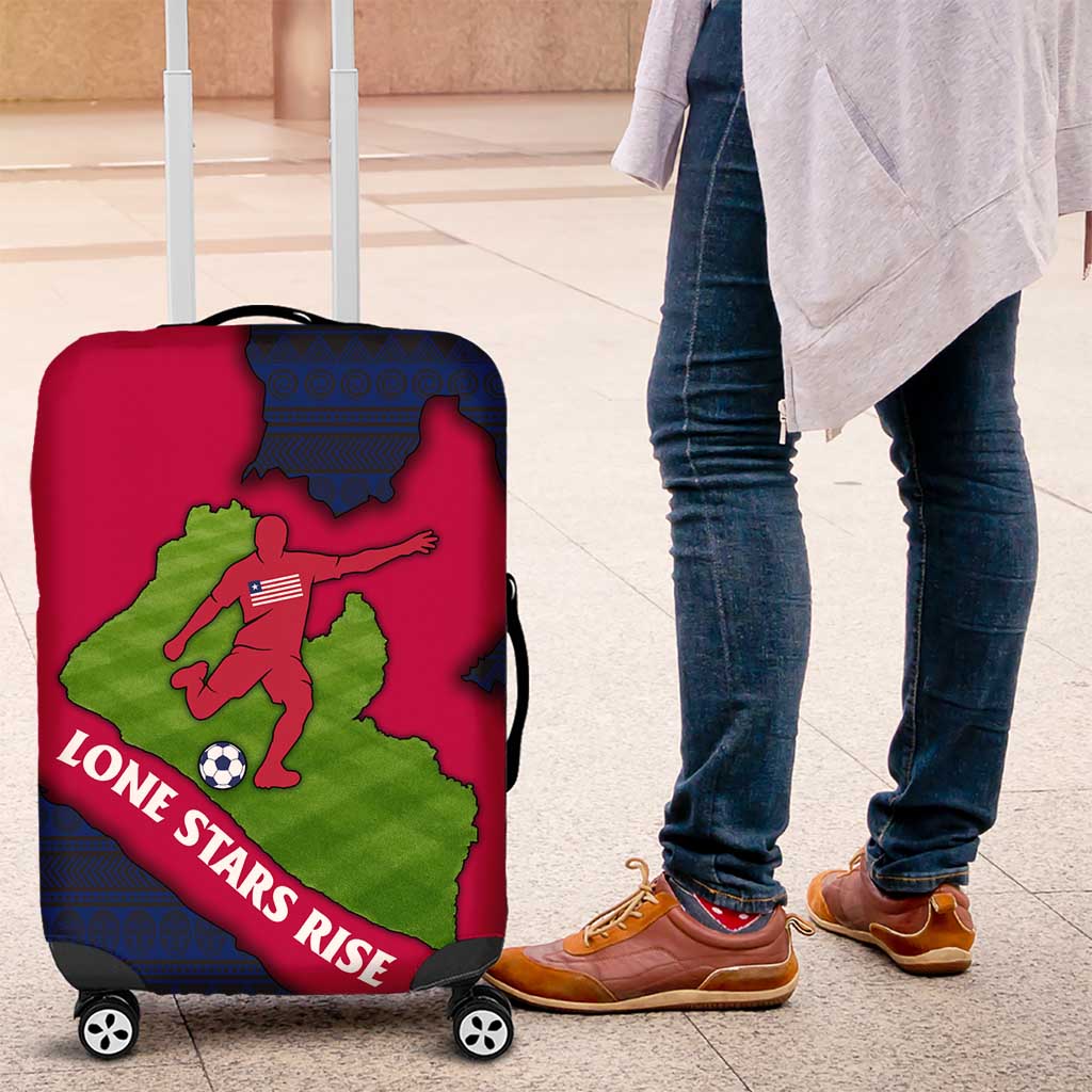 Liberia Lone Stars Rise Football Luggage Cover with Map Graphic and National Flag Design TS04
