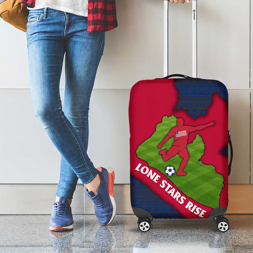 Liberia Lone Stars Rise Football Luggage Cover with Map Graphic and National Flag Design TS04