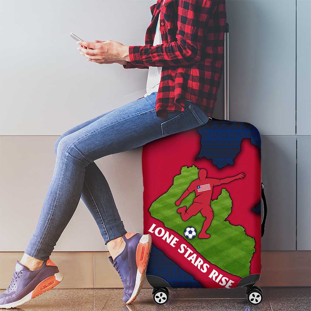 Liberia Lone Stars Rise Football Luggage Cover with Map Graphic and National Flag Design TS04