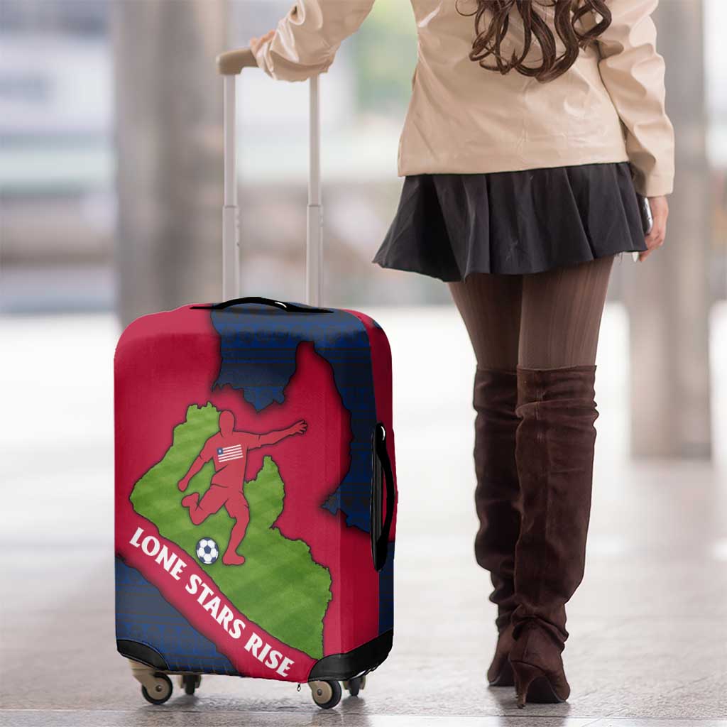 Liberia Lone Stars Rise Football Luggage Cover with Map Graphic and National Flag Design TS04