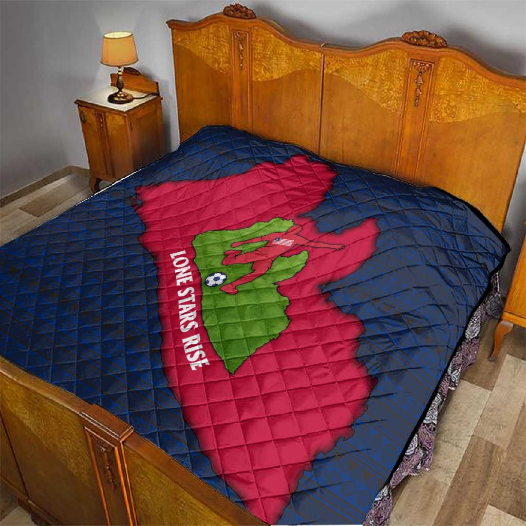 Liberia Lone Stars Rise Football Quilt Map Graphic and National Flag TS04