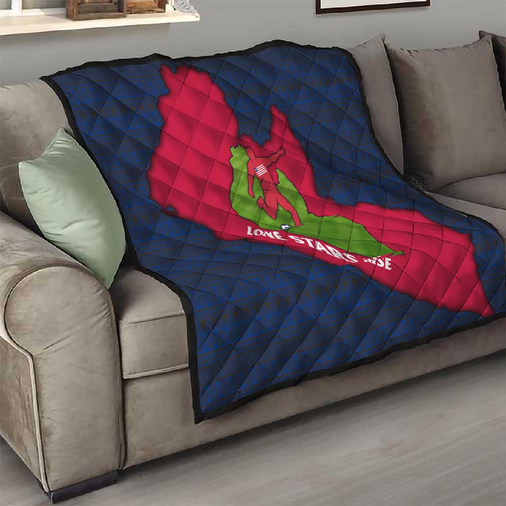Liberia Lone Stars Rise Football Quilt Map Graphic and National Flag TS04