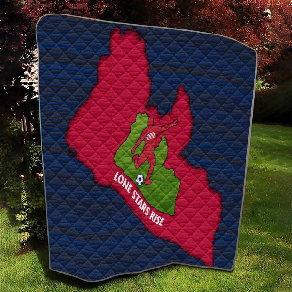 Liberia Lone Stars Rise Football Quilt Map Graphic and National Flag TS04