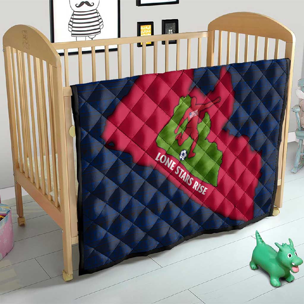 Liberia Lone Stars Rise Football Quilt Map Graphic and National Flag TS04
