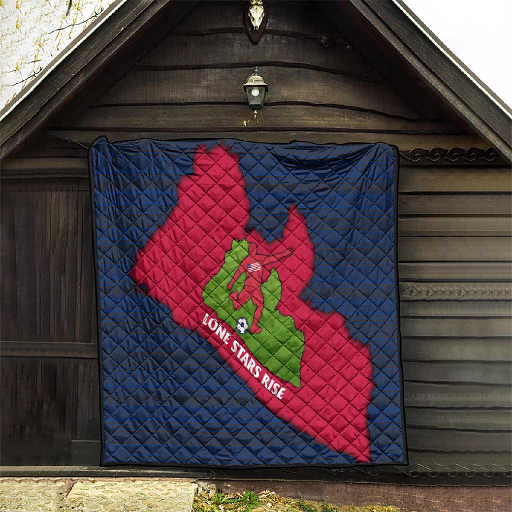 Liberia Lone Stars Rise Football Quilt Map Graphic and National Flag TS04