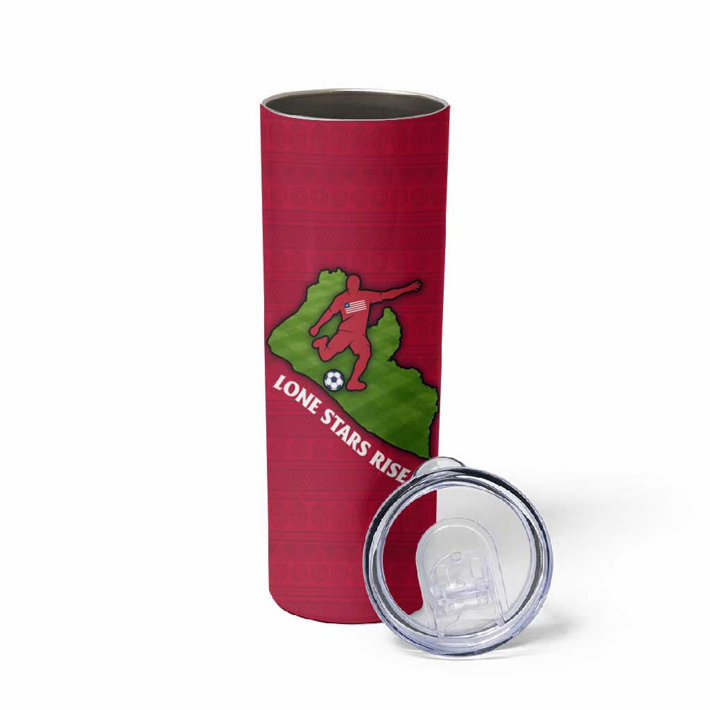 Liberia Lone Stars Rise Football Skinny Tumbler Map Graphic and National Flag TS04